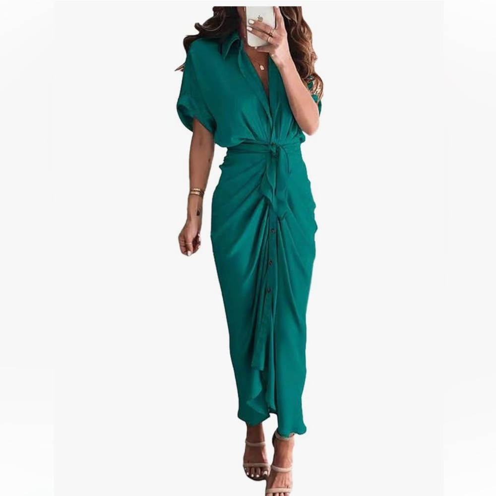 Elegant Teal Maxi Dress